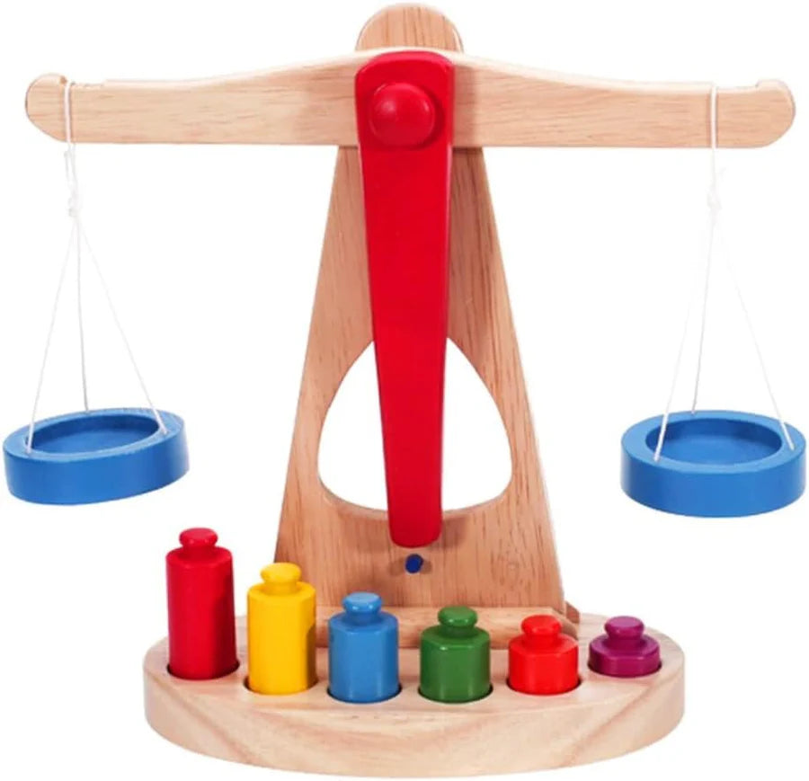 Wooden Balance Weighing Scale Toy for Kids