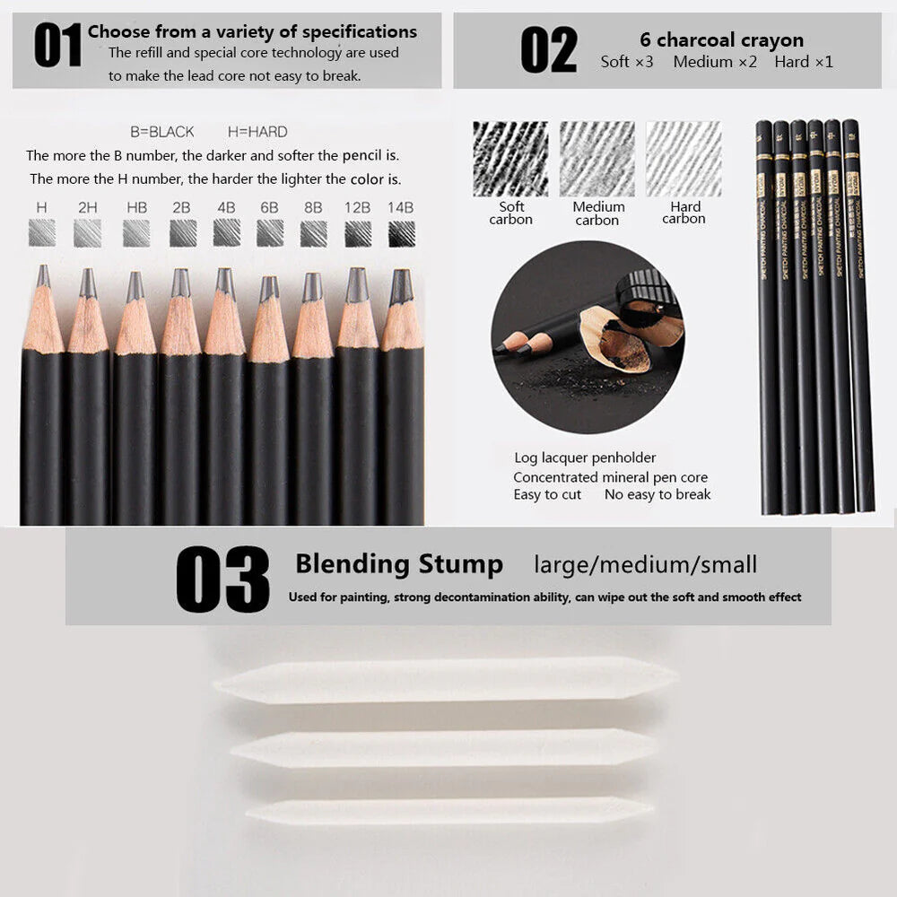 NYONI Drawing Pencils Set of 29