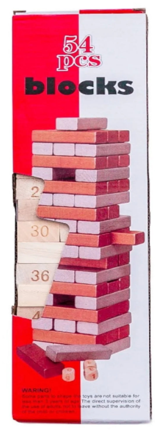 Jinga Blocks Game 54pcs Red Box - Brown