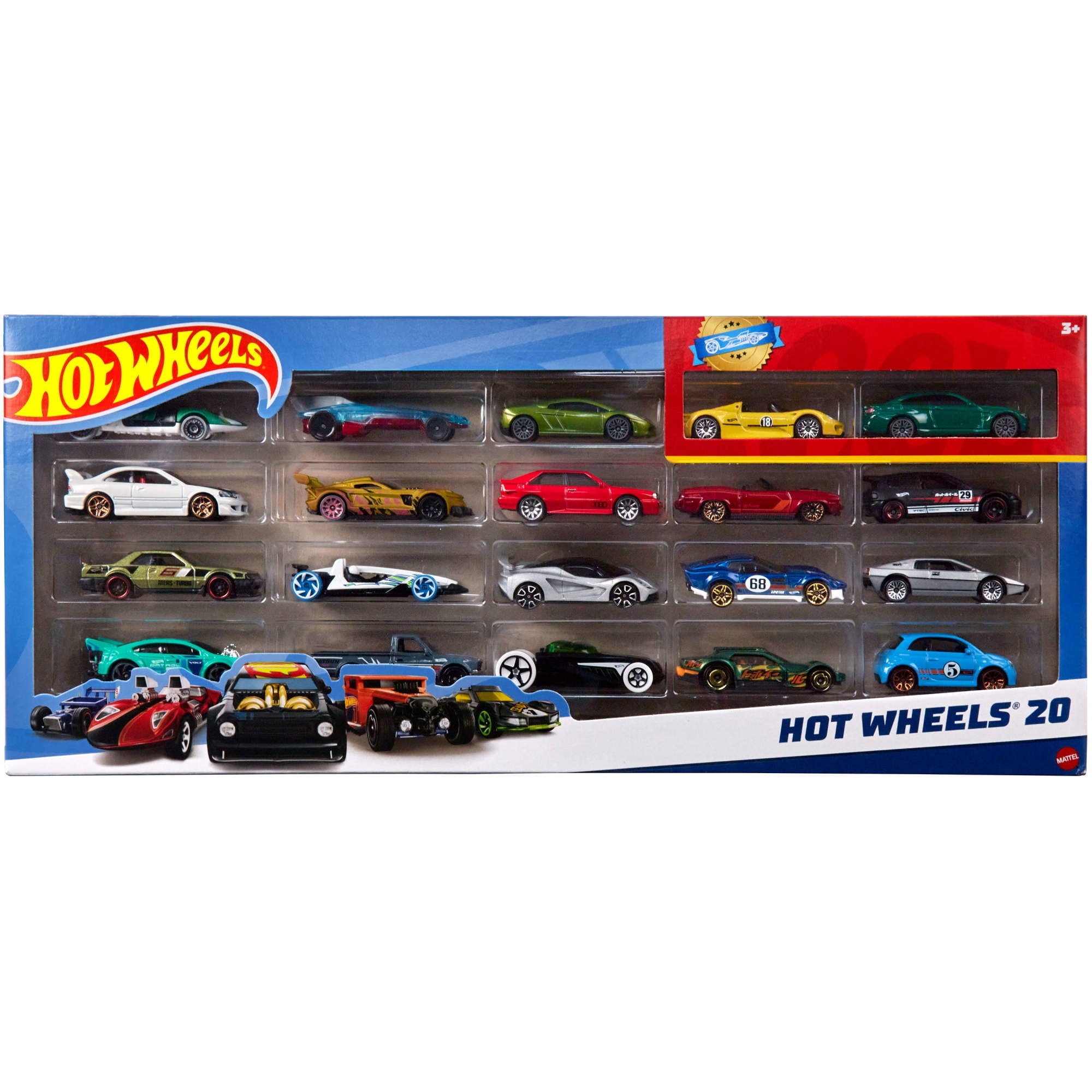 Hot Wheels 20-Car Pack Toy Vehicles For Kids 324-52