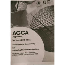 BPP FIA FA1 Recording Financial Transactions Workbook 2022