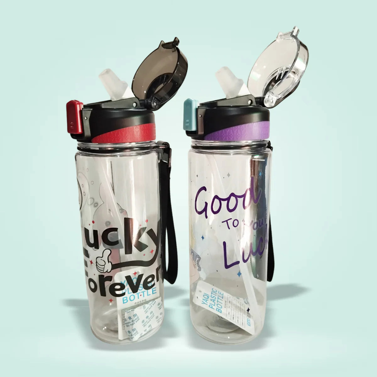 Plastic Kettle with Cartoon Design Sports Water Bottle 800ml