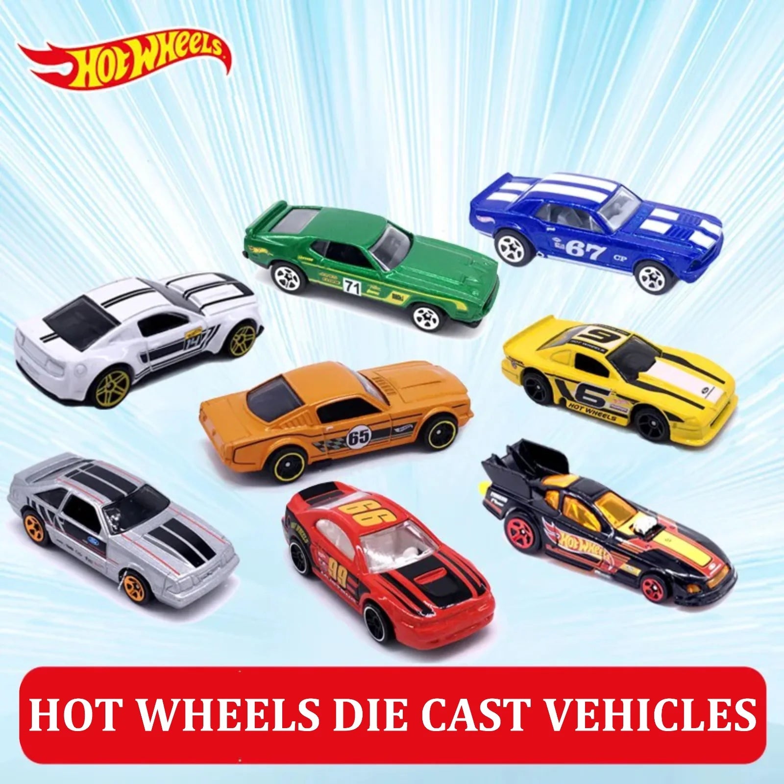 Hot Wheels Toy Cars Set Of 8